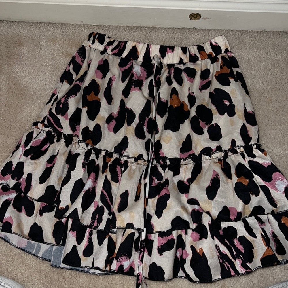 Leopard Print Ruffle Tier Skirt